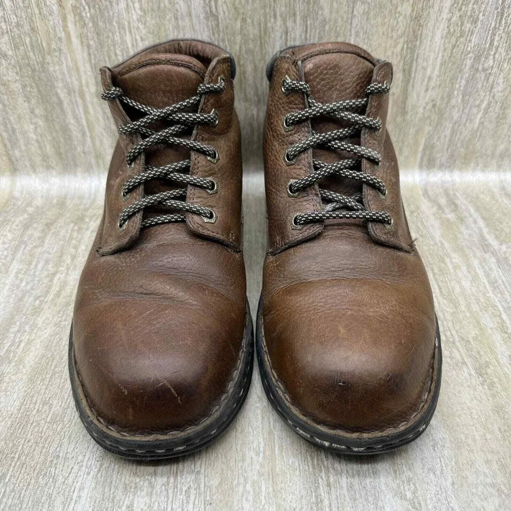 Vintage Carolina Brown Leather Boots Mountain Trail Hiking Vibram Womens 9W